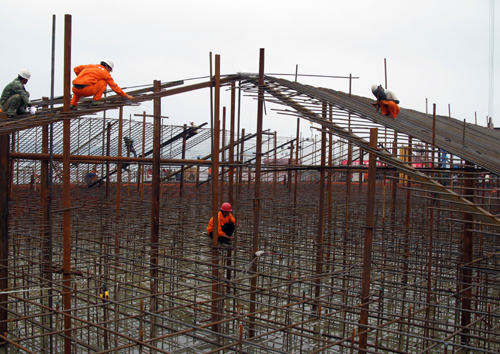 在钢筋安装质量检验批中,什么叫绑扎钢筋网?什