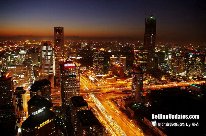建设中的北京cbd夜色