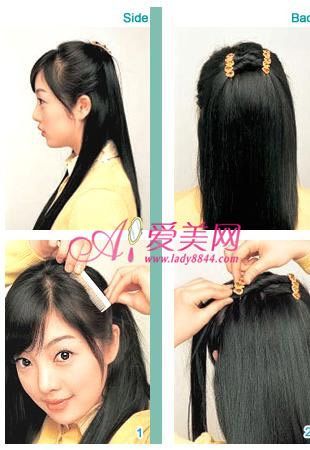 粉嫩韩剧<em>少女</em>夏日发型DIY(组图)-发夹,<em>头发</em>,DIY