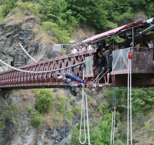 男女双人蹦极全过程-蹦极,Kawarau,Bridge,双人