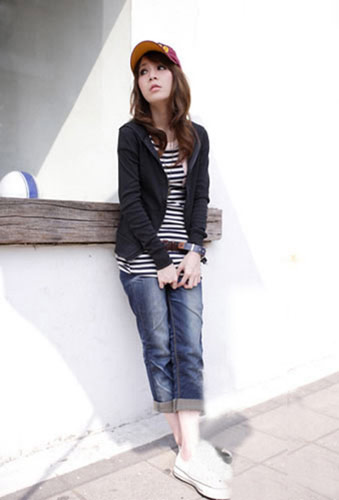 美女穿帆布鞋舒适明星范[组图]-帆布鞋,美女穿