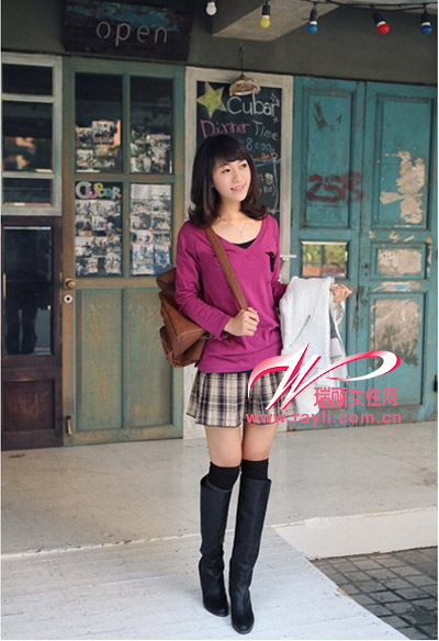 13种装扮让你短裙穿到寒秋[组图]-半身裙,短裙,雪纺纱,长靴,毛衫,泡泡袖-中国宁波网-女性