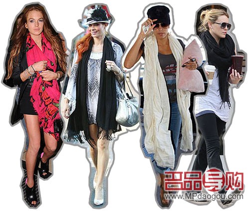 流行宠儿 明星搭配潮流围巾(组图)-围巾,搭配方