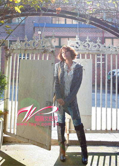 淑女味道长毛衣的黄金搭配[组图]-毛衣,长靴,淑