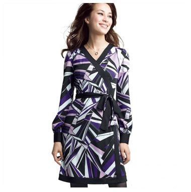 OL最爱破碎几何图案连衣裙[组图]-几何图案,连