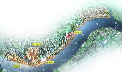 南外滩四大地块位置及规划效果图.东方早报赵佳峰 制图