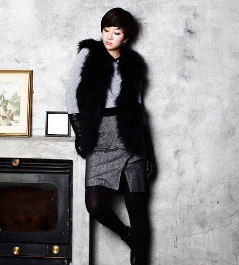 毛茸<em>马甲</em>+裙装 7天搭不重复-<em>马甲</em>,花纹丝袜,毛