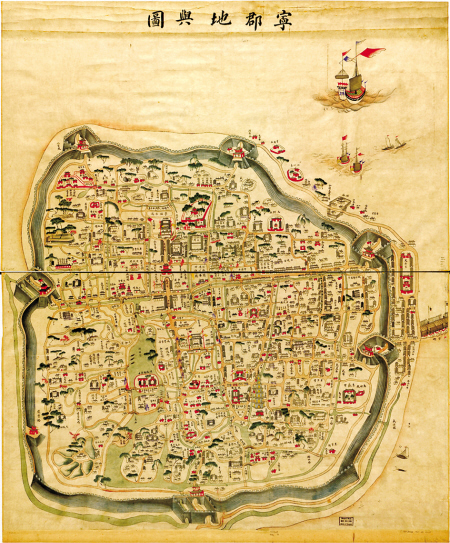 图为1900年间的宁波地图.