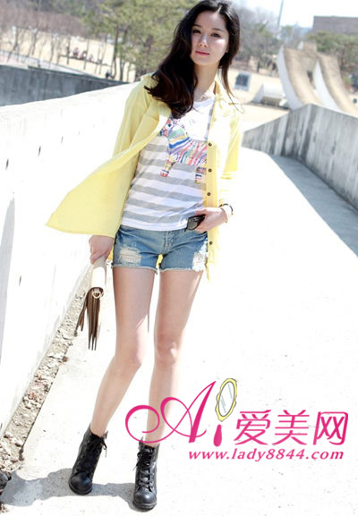 8款牛仔<em>短裤</em>巧搭妙配显高挑(组图)-牛仔短,tips