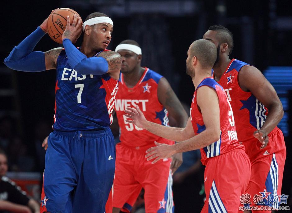 高清:全明星赛科比拼命防詹姆斯 杜兰特秀背扣
