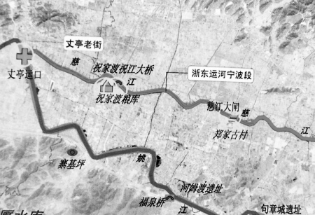 大运河(宁波段)示意图.