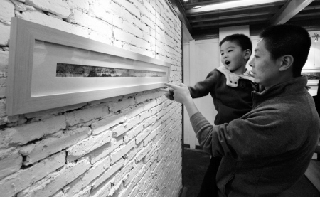 宁波画家创作5厘米宽油画