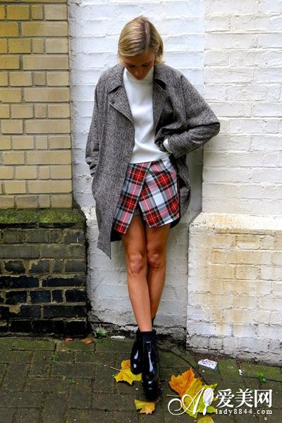 格子大衣or格子短裙 几何元素来袭-手拿包,半身