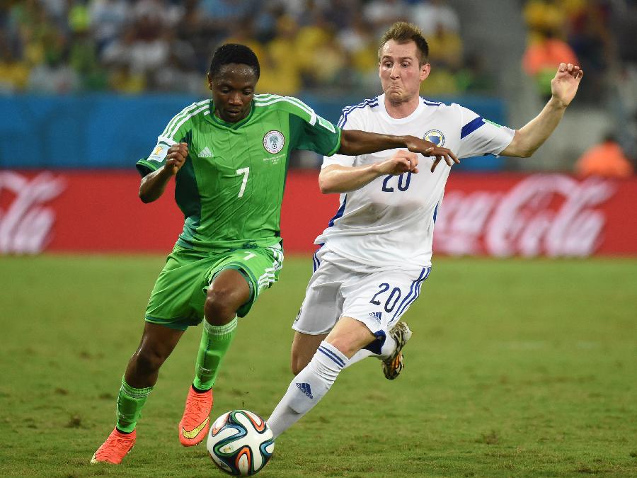 巴西世界杯F组第二轮,尼日利亚1:0战胜波黑-1