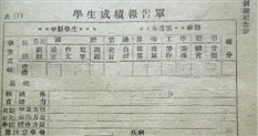 档案馆看到了一张1939年制定的小学成绩报告单样本,包括公民训练,读书