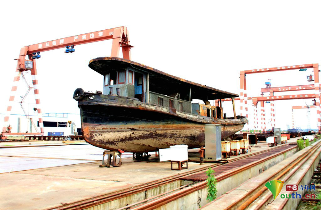 江苏现日军河用小炮艇 专家鉴定为日军侵华证