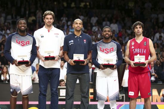 欧文获得男篮世界杯MVP 最佳阵容美国男篮2人
