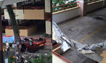 香港一私家车从停车场3楼坠落