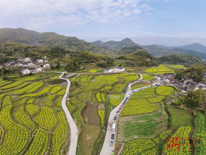 俯瞰大堰西畈村油波花