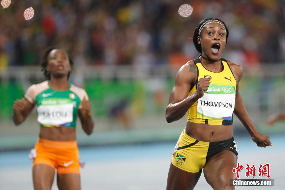 奥运百米女飞人大战 汤普森夺得金牌