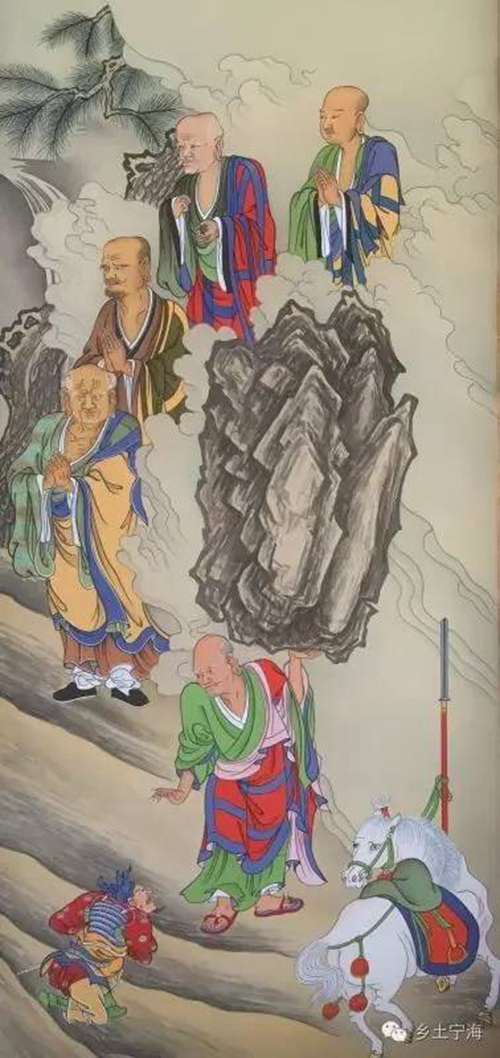 最大的一幅华严海会图,长3米,宽2米,绢是专门从杭州丝绸厂特制