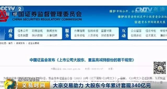 股市有个 大猫腻 :大股东三个月套现340亿