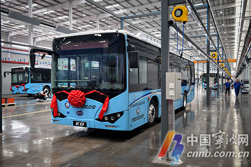 宁波比亚迪基地首批K8纯电动客车正式下线