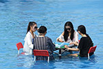 重庆：“水中棋牌”消酷暑