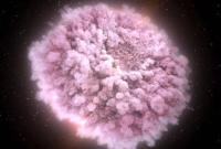 宇宙“烟火表演”：中子星碰撞产生粉色云团(图)