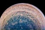 震撼！NASA公布木星南极美图 蓝色漩涡壮丽夺目