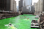 “染绿芝加哥河”庆祝圣帕特里克节