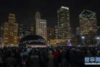 芝加哥千禧公园的圣诞欢歌