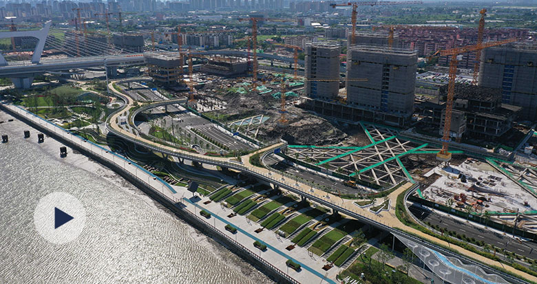 宁波文创港核心区滨江水岸项目样板段（一期）竣工