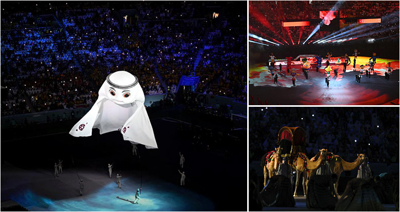 2022年卡塔尔世界杯开幕式在海湾球场举行