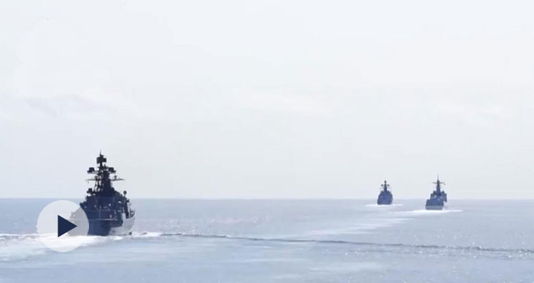 中俄两军在日本海演习 现场视频来了