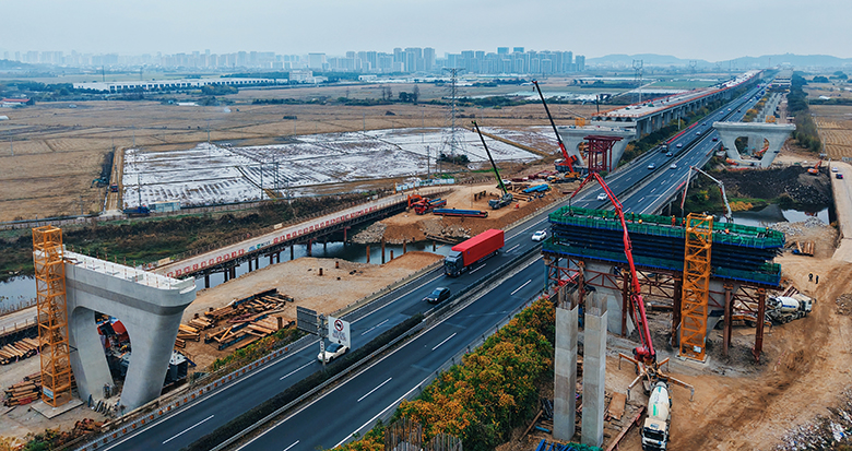 甬台温高速东江系杆拱桥下部结构完工