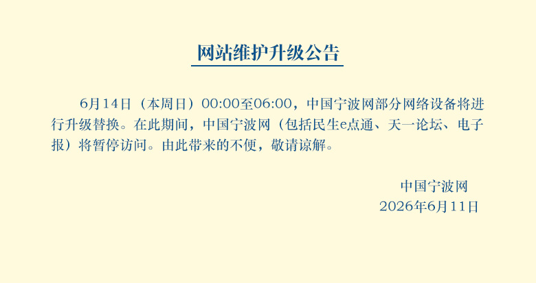 中国宁波网公告